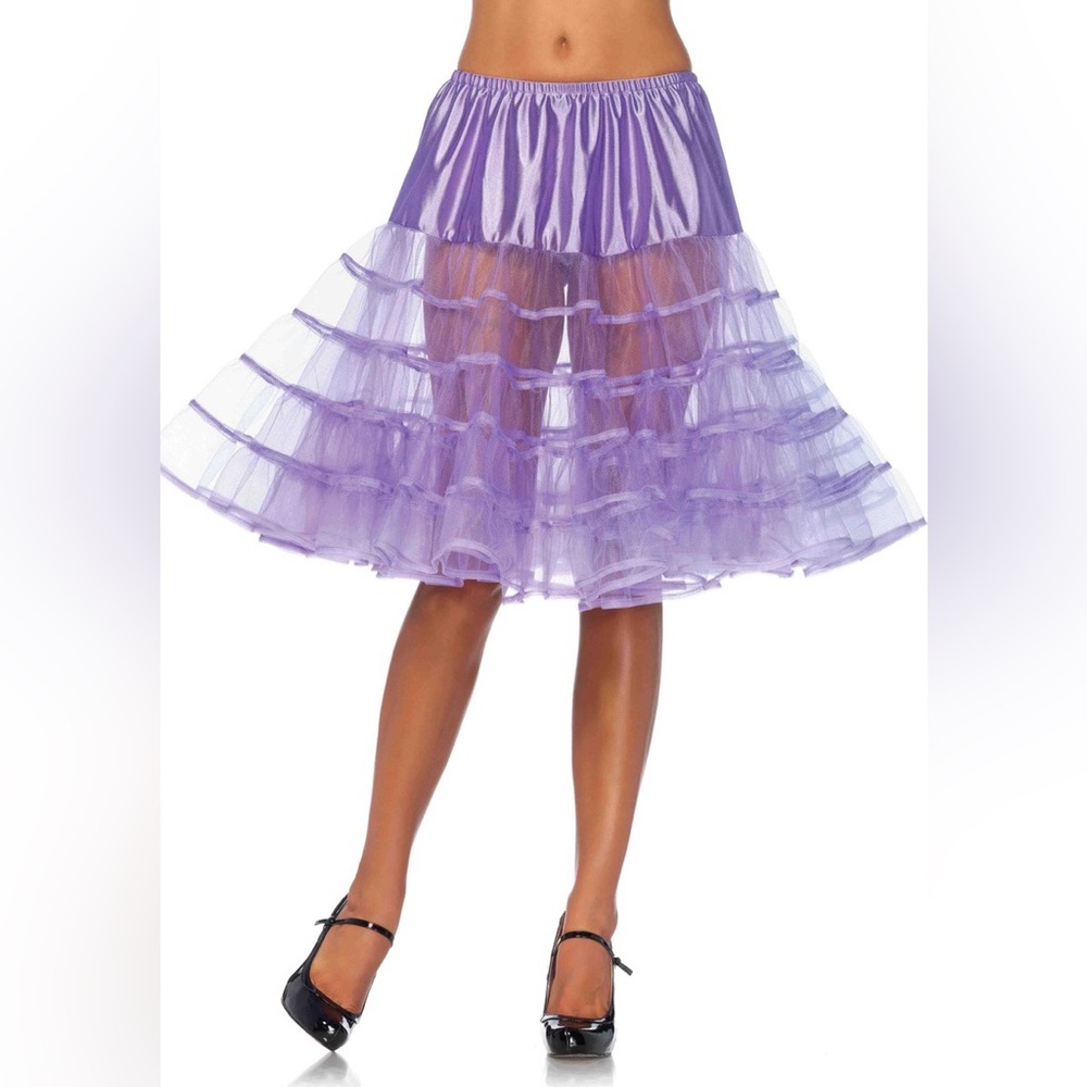 Purple Knee Length Layered Tulle Petticoat Costume Skirt Leg Avenue